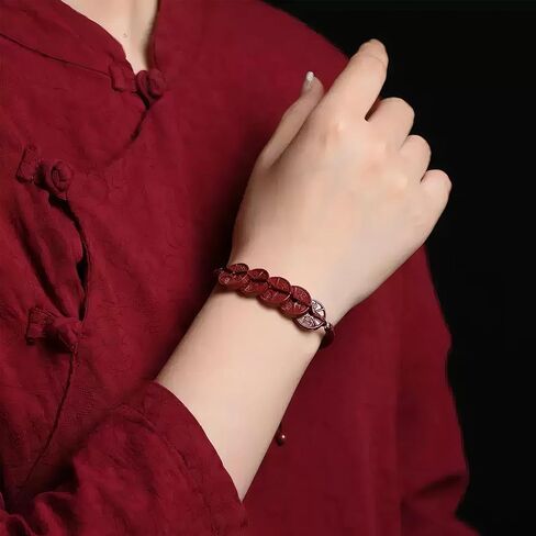 سوار فنغ شوي سينابار مع خمس عملات إمبراطور، تميمة سلسلة حمراء قابلة للتعديل للثروة والحظ السعيد، مجوهرات للرجال والنساء in Saudi Arabia