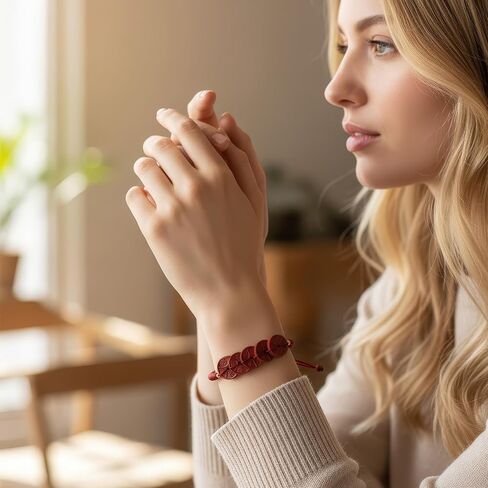 سوار فنغ شوي سينابار مع خمس عملات إمبراطور، تميمة سلسلة حمراء قابلة للتعديل للثروة والحظ السعيد، مجوهرات للرجال والنساء in Saudi Arabia