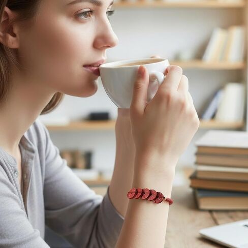 سوار فنغ شوي سينابار مع خمس عملات إمبراطور، تميمة سلسلة حمراء قابلة للتعديل للثروة والحظ السعيد، مجوهرات للرجال والنساء in Saudi Arabia