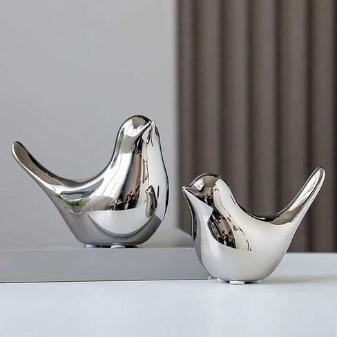 Small Animal Statues 2 Pack, Home Decor Modern Style, Decorative Ornaments for Living Room, Bedroom, Office Desktop, Cabinets, Gold in Saudi Arabia