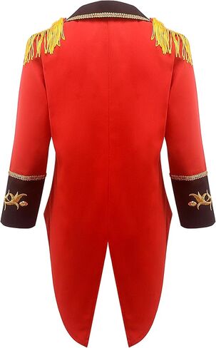 Kids Ringmaster Costume Circus Ring Master Cosplay Vest-Front Coat Outfit Halloween Dress Up 3-12 Years in Saudi Arabia