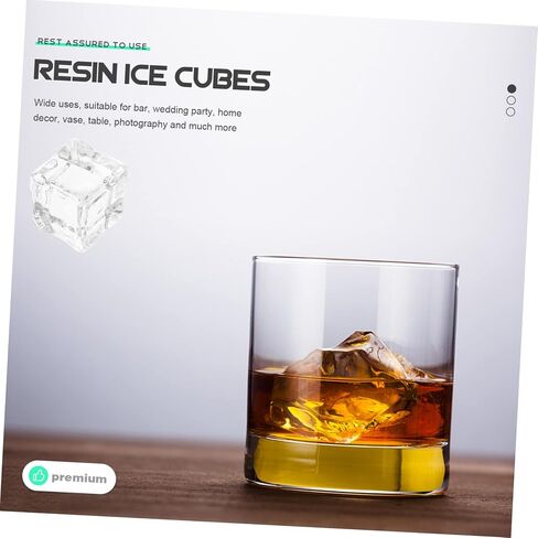 30Pcs Faux Ice Cubes Transparent Resin Ice Cubes for Home Decor Photography Props and Party Supplies Realistic Artificial Ice Cubes for Desktop Ornament and Resin Craft in Saudi Arabia