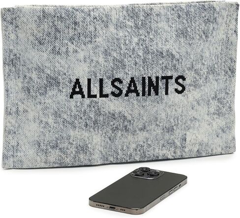 AllSaints Izzy Denim Clutch, Washed Grey in Saudi Arabia