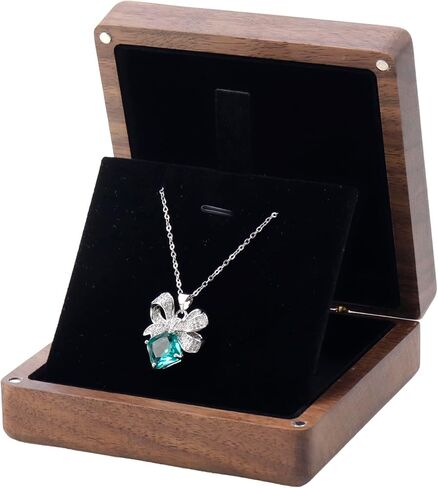 KUMGROT 2 PCS Wooden Storage Box Square Keepsake Box Crafts DIY Storage Jewelry Case Small Wooden Boxs with Sponges Storage Organizer for Photos Jewelry Ring Coins Cards Change, 5.51" x 2.36" x 2.13" in Kuwait