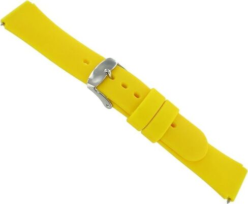 Generic Silicone Rubber Watch Band, 18mm Width, Soft Sport Rubber Replacement, Yellow, Medium in Kuwait