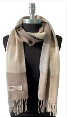 Irvint&Co Women’s Cashmere Scarf Plaid Khaki Tan Cream Warm Long Soft Shawl Winter Wrap For Women and Men in Saudi Arabia
