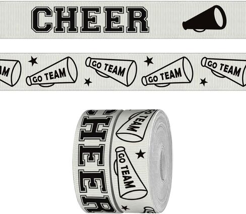 2 Rolls 5 Yards Sports Volleyball Ribbon for Crafting Sewing, 7/8 Inch Black White Grosgrain Ribbons for Gift Wrapping, Track Field Balls Ribbons for Hair Bow Cheerleader Accessories in Saudi Arabia