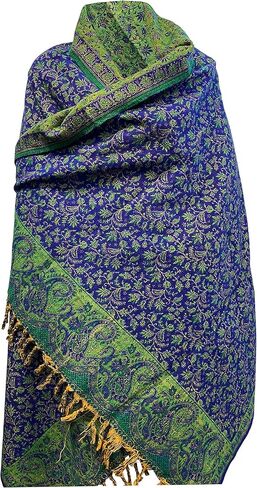 LUXURY BLUE GREEN FLORAL HANDMADE BLACK BEIGE FASHION Scarf Yak Wool comfortable soft scarf Shawl Blanket stole unisex Travel Wrap Meditation Soft gift for her in Saudi Arabia