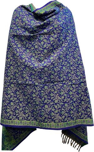 LUXURY BLUE GREEN FLORAL HANDMADE BLACK BEIGE FASHION Scarf Yak Wool comfortable soft scarf Shawl Blanket stole unisex Travel Wrap Meditation Soft gift for her in Saudi Arabia