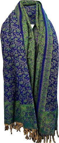 LUXURY BLUE GREEN FLORAL HANDMADE BLACK BEIGE FASHION Scarf Yak Wool comfortable soft scarf Shawl Blanket stole unisex Travel Wrap Meditation Soft gift for her in Saudi Arabia