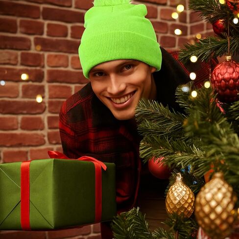 6 Pcs Green Christmas Hats Bulk Green Cosplay Party Beanie Cap Adults Unisex Christmas Costume Accessories in Saudi Arabia