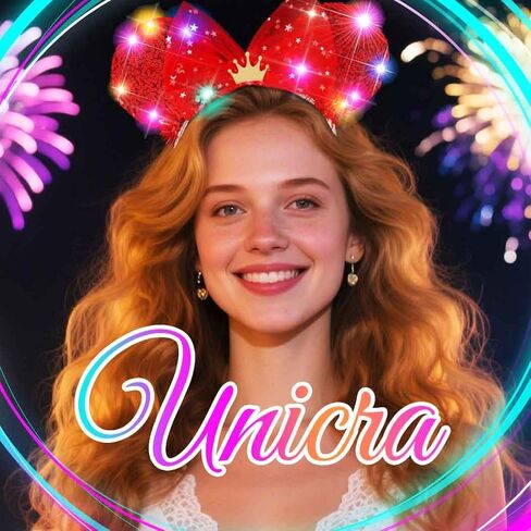 Unicra Light Up Headband Headbands Headbands Headbands Bow Hair Accessories للنساء والفتيات (آذان الترتر الأحمر - تيارا) in Saudi Arabia