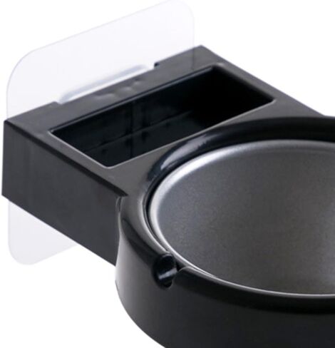 Haofy Wall Mounted Ashtray Stainless Steel Cigarette Bin with Storage Holder Adhesive for Bathroom Toilet Home Office Hotel (Black) in Saudi Arabia