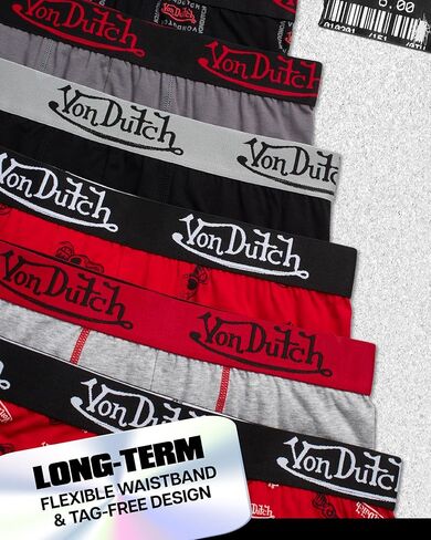 سراويل داخلية رجالي من Von Dutch - 6 قطع ملابس داخلية للرجال قابلة للتمدد خالية من الرطوبة مع حقيبة محيطية in Kuwait