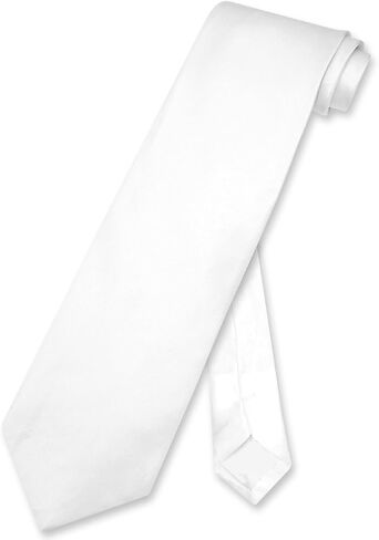Biagio 100% SILK NeckTie EXTRA LONG Solid WHITE Color Men's XL Neck Tie in Saudi Arabia