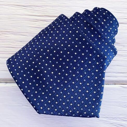 Mens Tie Dark Blue Ties For Men Classic 3.35''x58'' Necktie With Gift Box in Saudi Arabia