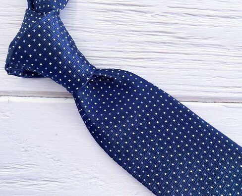 Mens Tie Dark Blue Ties For Men Classic 3.35''x58'' Necktie With Gift Box in Saudi Arabia
