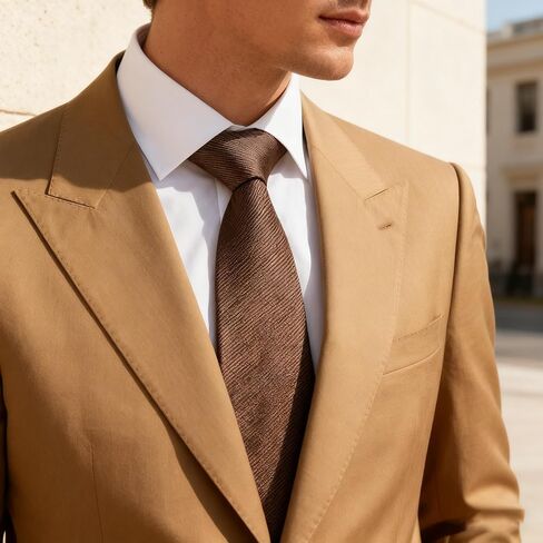 Solid Brown Formal Tie for Men, Slim Business Necktie, Versatile Professional Accessory for Office Wear and Special Events in Saudi Arabia