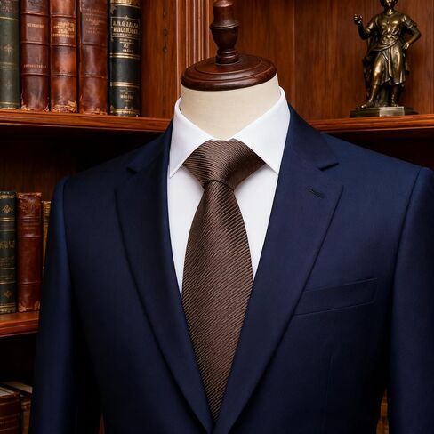 Solid Brown Formal Tie for Men, Slim Business Necktie, Versatile Professional Accessory for Office Wear and Special Events in Saudi Arabia