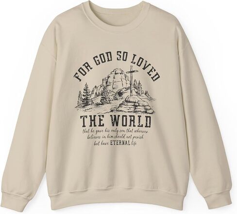 البلوز المسيحي الكتاب المقدس الآية يوحنا 3 16 قميص الحياة الأبدية الله أحب ذلك Crewneck رجل إمرأة in Saudi Arabia