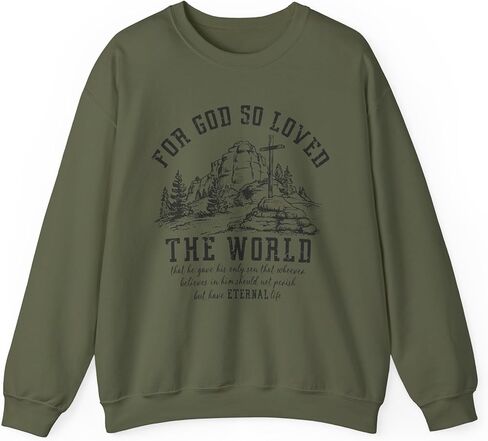 البلوز المسيحي الكتاب المقدس الآية يوحنا 3 16 قميص الحياة الأبدية الله أحب ذلك Crewneck رجل إمرأة in Saudi Arabia