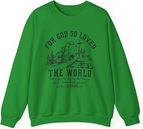 البلوز المسيحي الكتاب المقدس الآية يوحنا 3 16 قميص الحياة الأبدية الله أحب ذلك Crewneck رجل إمرأة in Saudi Arabia