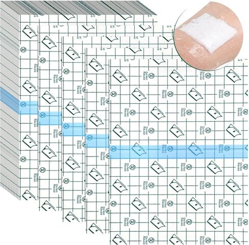 50 Pcs Shower Waterproof Patch Transparent Stretch Adhesive Bandage Large Shower Protector Cover Transparent Film Waterproof Dressing Adhesive Bandages, 6 x 8 Inch in Saudi Arabia