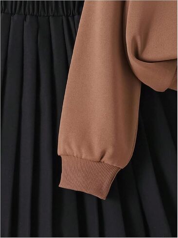WDIRARA Girl's 2 Piece Skirt Outfits Bow Sweatshirts Pleated Mini Skirt Set Cut Outfits in Saudi Arabia
