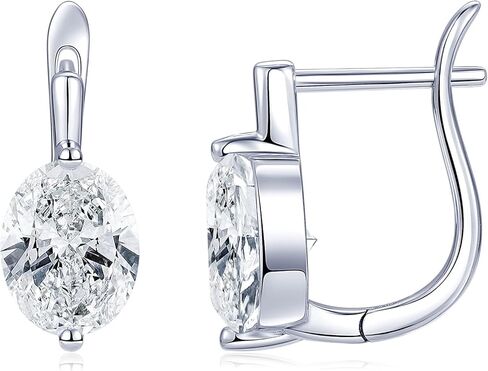 2CT Oval Moissanite Hoop Earrings, D Color 7x9mm Oval Cut Moissanite 925 Sterling Silver Earrings for Women Wedding Birthday Jewerly Gifts in Saudi Arabia