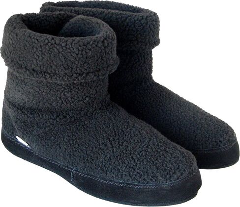 Polar Feet Men’s Snugs Fleece Slippers with Suede Soles | Warm, Cozy Bootie-Style House Slippers with Memory Foam Cushioning in Saudi Arabia