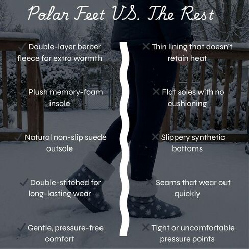 Polar Feet Men’s Snugs Fleece Slippers with Suede Soles | Warm, Cozy Bootie-Style House Slippers with Memory Foam Cushioning in Saudi Arabia