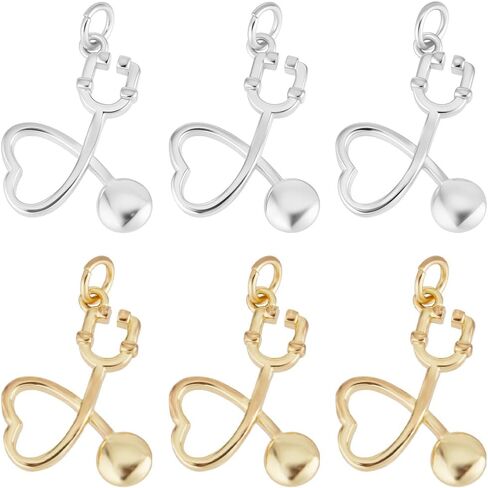 Beebeecraft 1 Box 10Pcs Nurse Charms 18K Gold Plated Brass Doctor Charm with Loop for DIY Jewelry Making Nurse day in Saudi Arabia