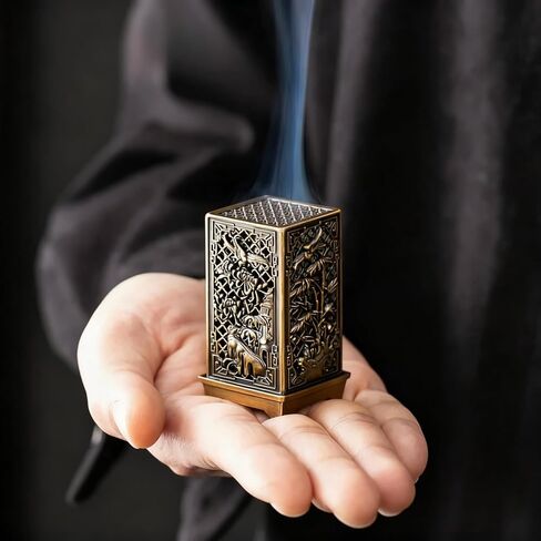 Bronze Square Incense Burner, Small Alloy Material, Indoor Aromatherapy Home Decor, Perfect for Relaxation, Meditation and Yoga in Saudi Arabia