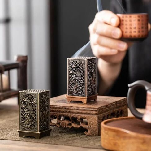 Bronze Square Incense Burner, Small Alloy Material, Indoor Aromatherapy Home Decor, Perfect for Relaxation, Meditation and Yoga in Saudi Arabia