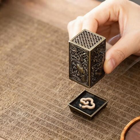 Bronze Square Incense Burner, Small Alloy Material, Indoor Aromatherapy Home Decor, Perfect for Relaxation, Meditation and Yoga in Saudi Arabia