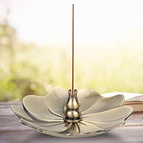 Copper Stand Base, Incense Coil and Incense Holder for Study Room Entryway Living Room(Lotus Green+Hulu Fragrance Insertion) in Saudi Arabia