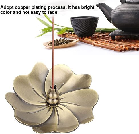 Copper Stand Base, Incense Coil and Incense Holder for Study Room Entryway Living Room(Lotus Green+Hulu Fragrance Insertion) in Saudi Arabia