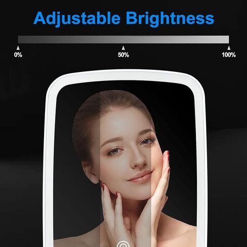 Lighted Makeup Mirror with Lights, Portable USB Rechargeable Make up Mirror, Cosmetic Mirror with Touch Screen and Brightness Adjustable in Saudi Arabia