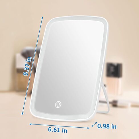 Lighted Makeup Mirror with Lights, Portable USB Rechargeable Make up Mirror, Cosmetic Mirror with Touch Screen and Brightness Adjustable in Saudi Arabia