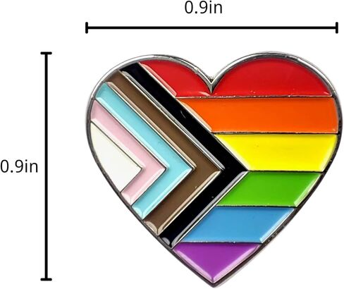 دبوس علم LGBTQ Gay Pride المينا ملون على شكل قلب الحب على حقائب الملابس والقبعات in Kuwait