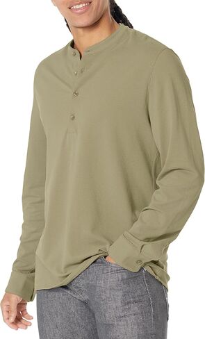 Vince Men's Pique Collar Stand Henley in Saudi Arabia