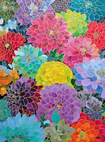 Cross & Glory - Golden Peony Dreams - 1000 قطعة Jigsaw Puzzle للبالغين | عمل فني مستوحى من الفسيفساء مع تفاصيل أوراق الذهب | جودة قسط in Kuwait