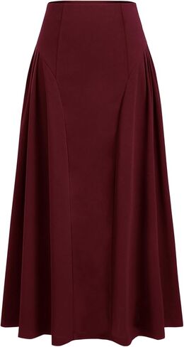 تنورة CIDER ماكسي للنساء بخصر متوسط ​​بطيات على شكل حرف A تنورة طويلة كاجوال واسعة للنساء in Kuwait