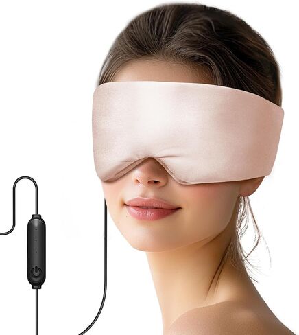 Heated Eye Mask for Dry Eyes and Sinus Pressure Relief, Ultra Soft Face Heating Pad for Tension Headache Relief Pink in Saudi Arabia