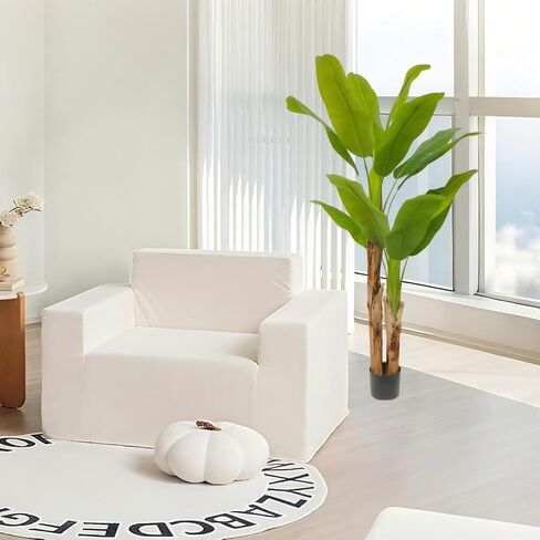 Kiko Artificial 2 Branch 11PCS +2BUD Banana Tree in Plastic Pot Fake Floor Plant Greenery Potted Plants for Living Room,Dinner Room,Shopping mall,Artificial Plant for Indoors and Outdoors in Saudi Arabia