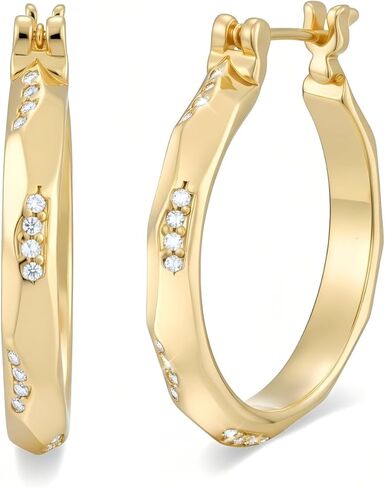 أقراط مطلية بالذهب للنساء 14 قيراط أقراط مطلية بالذهب للنساء مع قطع هندسية تشيكوسلوفاكيا أقراط ذهبية فريدة من نوعها للنساء 25 مم in Kuwait