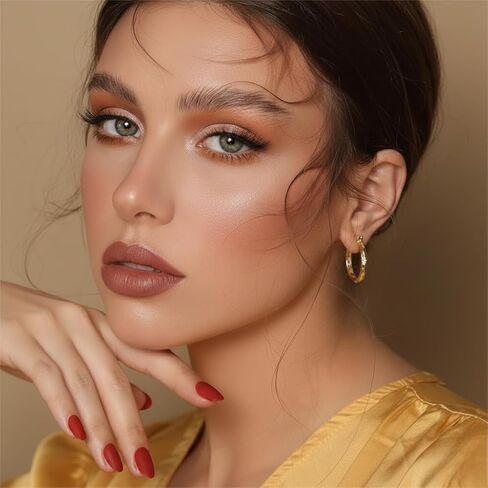 أقراط مطلية بالذهب للنساء 14 قيراط أقراط مطلية بالذهب للنساء مع قطع هندسية تشيكوسلوفاكيا أقراط ذهبية فريدة من نوعها للنساء 25 مم in Kuwait