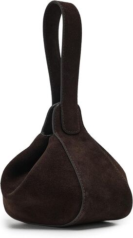 Madewell Suede Organic Drop Hand Held, Dark Carob in Saudi Arabia