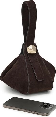 Madewell Suede Organic Drop Hand Held, Dark Carob in Saudi Arabia
