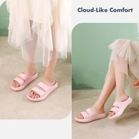 Crazy Lady Womens Lightweight Arch Support Sandals House Shower Slippers | Soft cushioned EVA with anti-slip soles; quick-dry draining design; versatile slides for indoor outdoor beach pool & vacation in Saudi Arabia